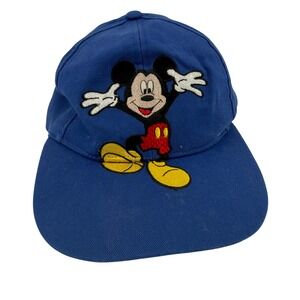 Vintage Walt Disney World Mickey Mouse Embroidered Blue Snapback Hat Adult‎ O/S